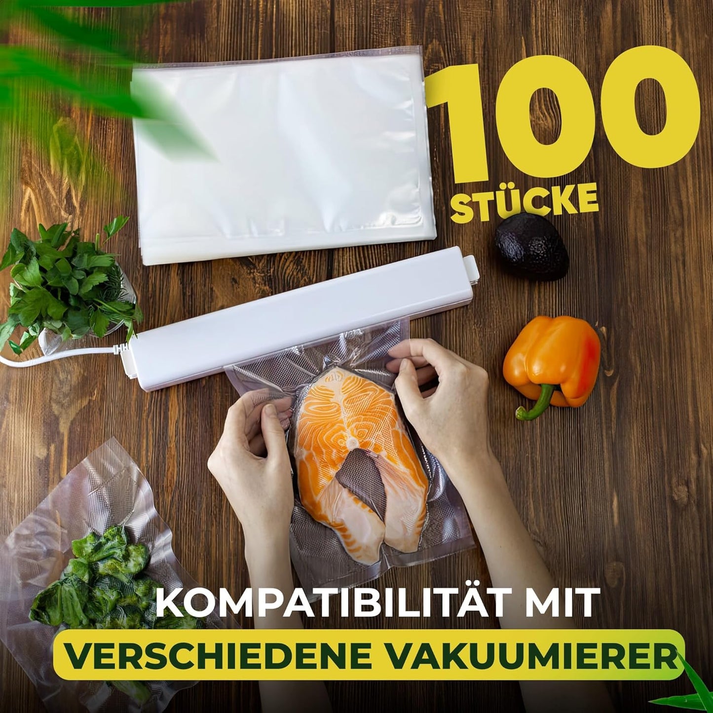 Vakuumierbeutel-Set (100 Stück), 100 Beutel 25 x 30 cm