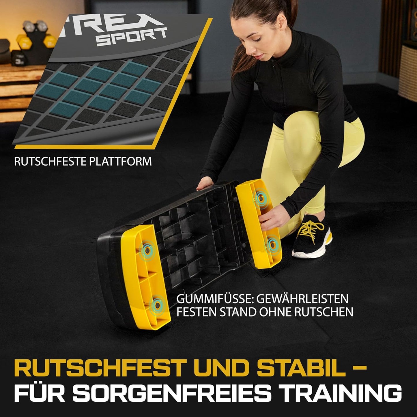 Höhenverstellbares Steppbrett, Gelb