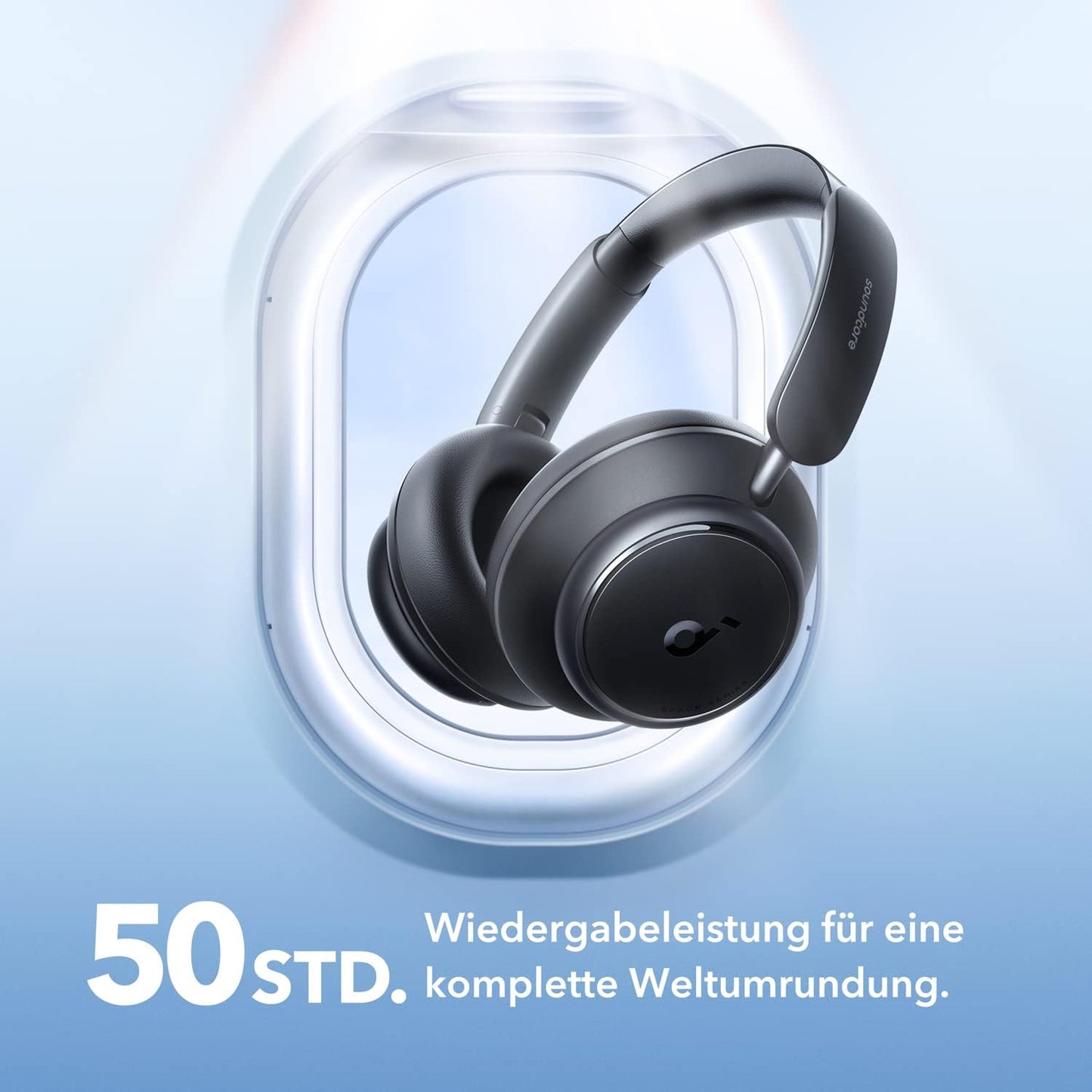 Bluetooth Kopfhörer Space Q45 mit Geräuschunterdrückung und App, Schwarz