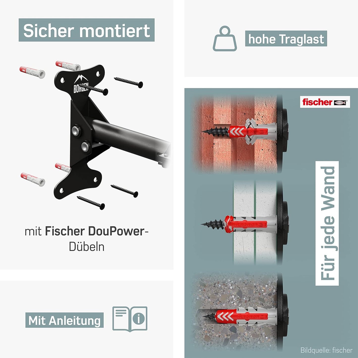 Velo Wandhalterung, 2er Set Schwarz