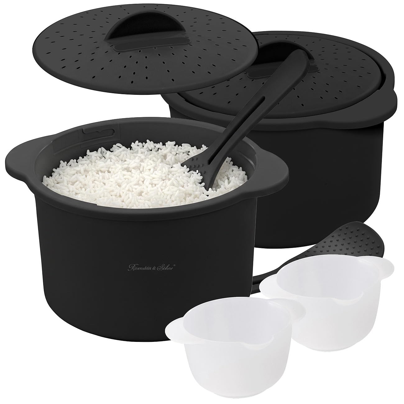 Mikrowellen-Reiskocher-Set (2 Stück, 2,5 Liter)