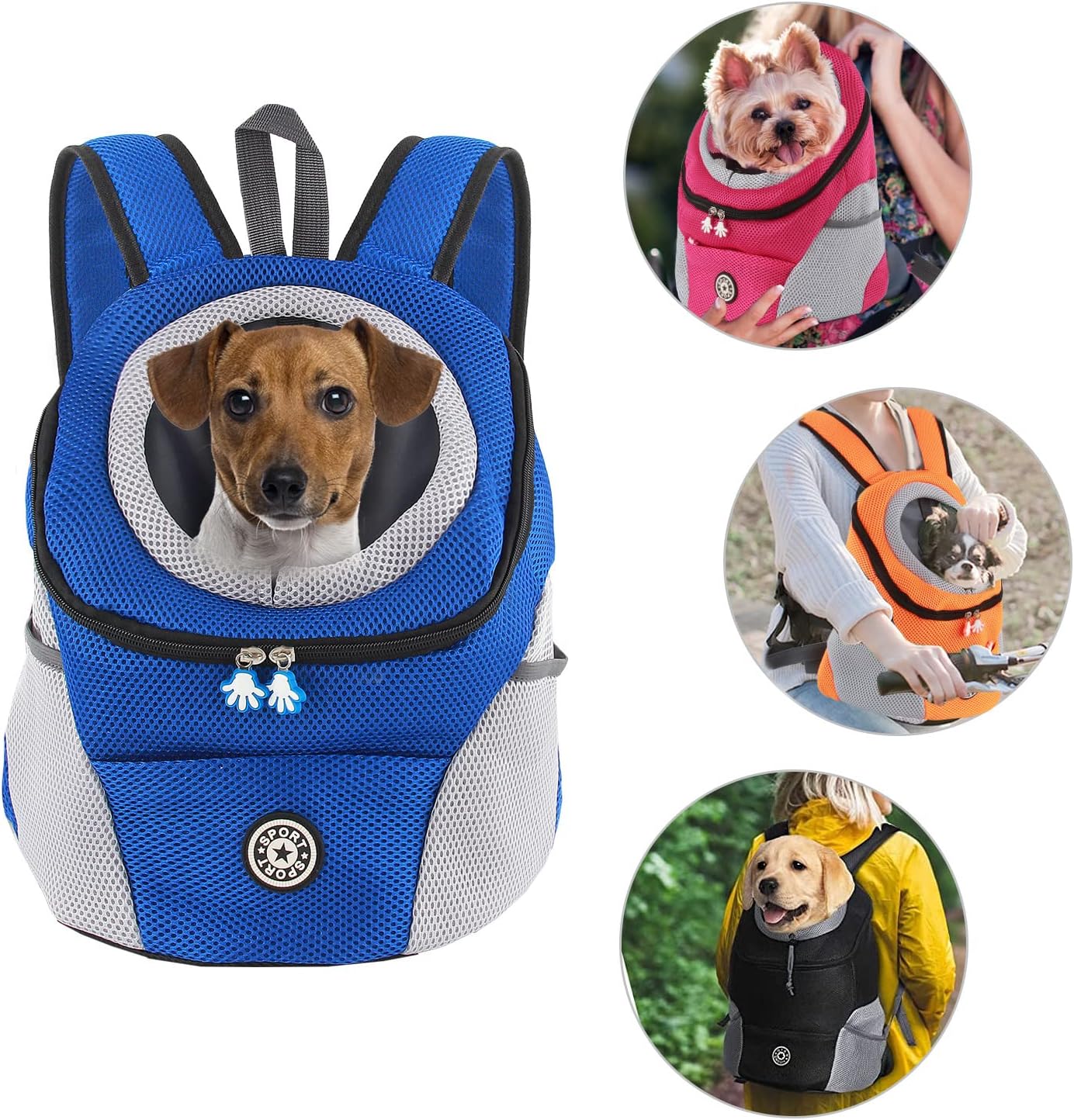 Hundetrage-Rucksack mit Head-Out-Design, S Blau