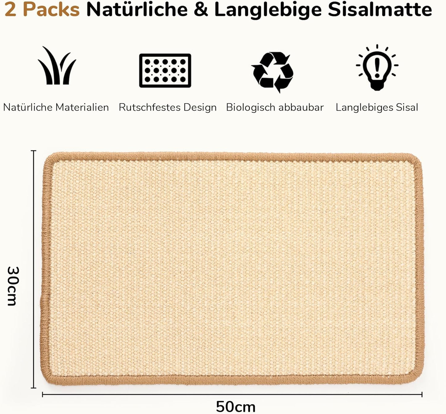 Kratzmatten-Set, 2 Stück, 50 x 30 cm, 50 x 30 cm（2er set）