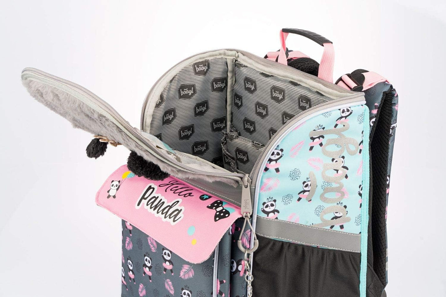 3-teiliges Schulranzen-Set, Panda Neu