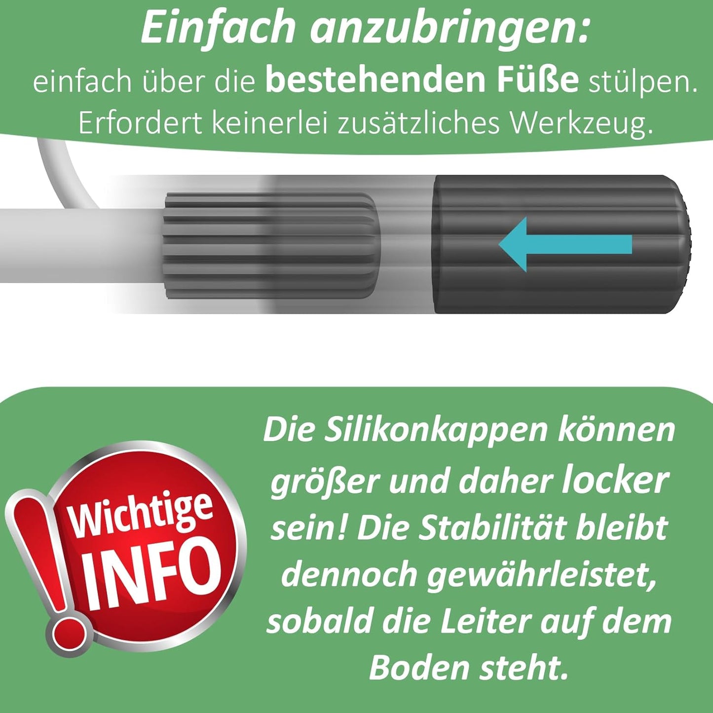Schutzkappen für Poolleiterfüsse