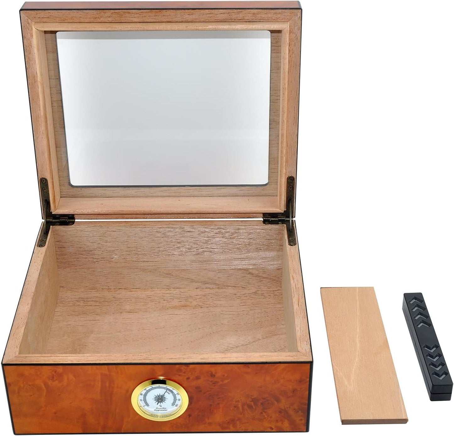 Zigarren Humidor Case, Wurzelholz Blond