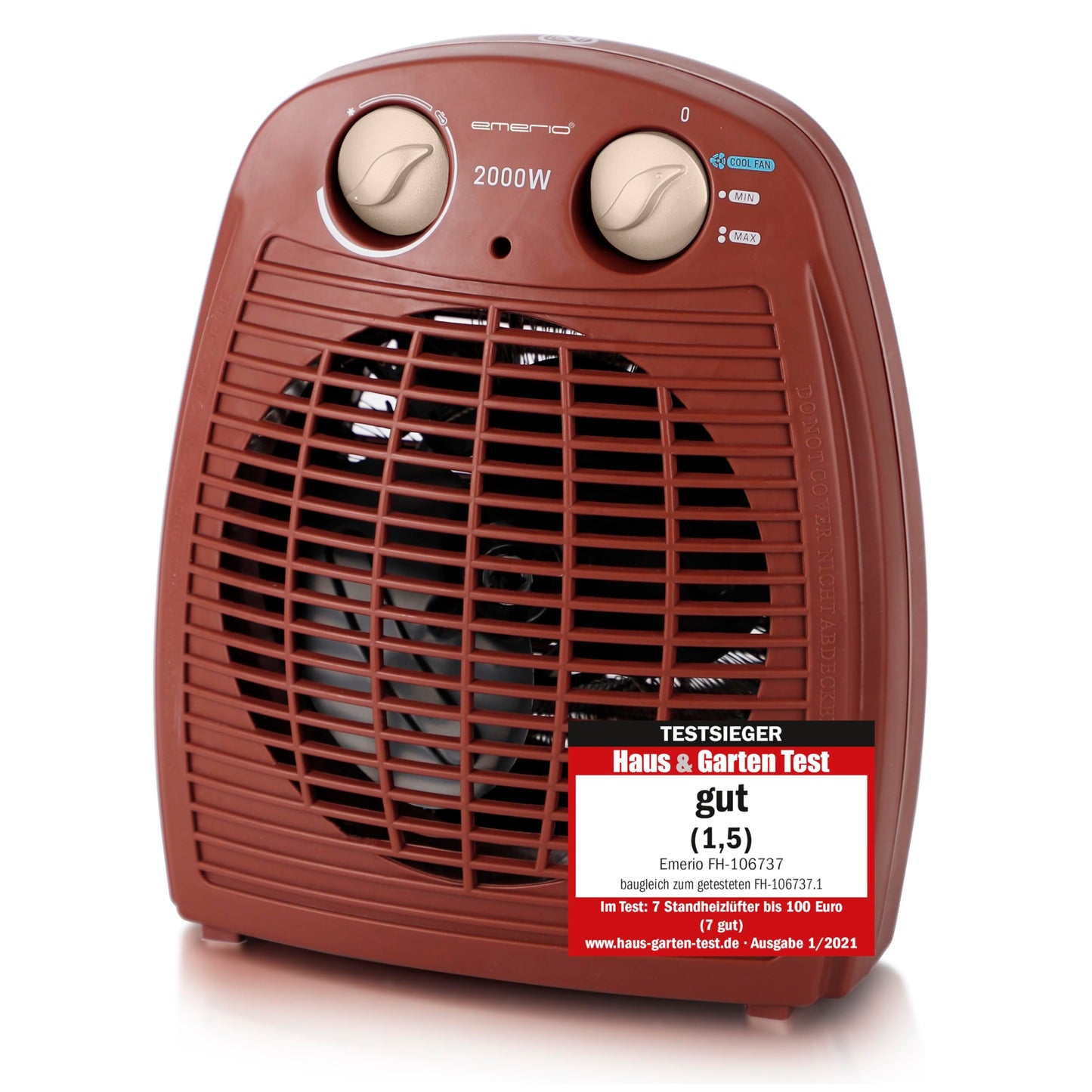 Heizlüfter mit Ventilatorfunktion, Braun