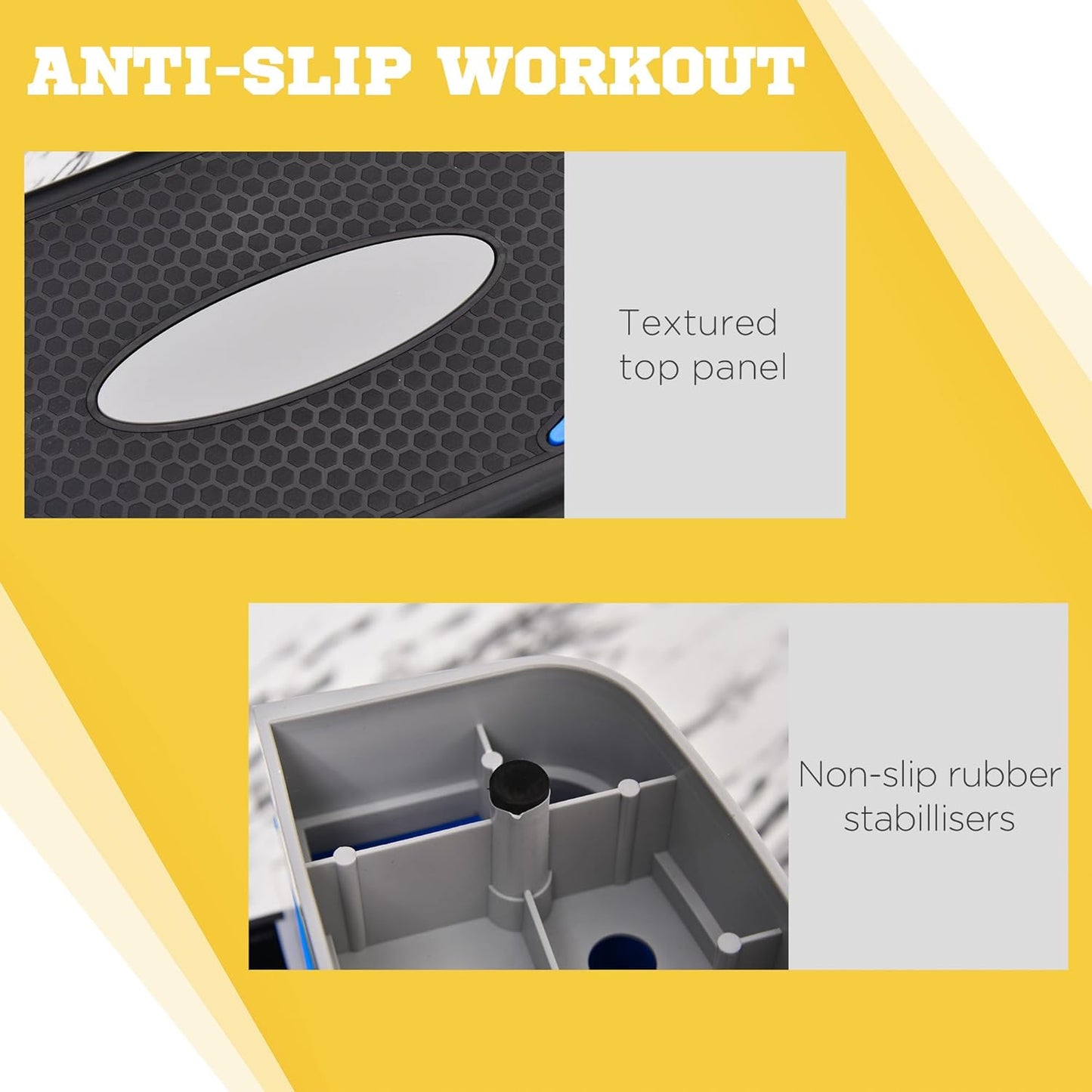 Höhenverstellbarer Aerobic-Stepper, Schwarz+Hellblau+Grau