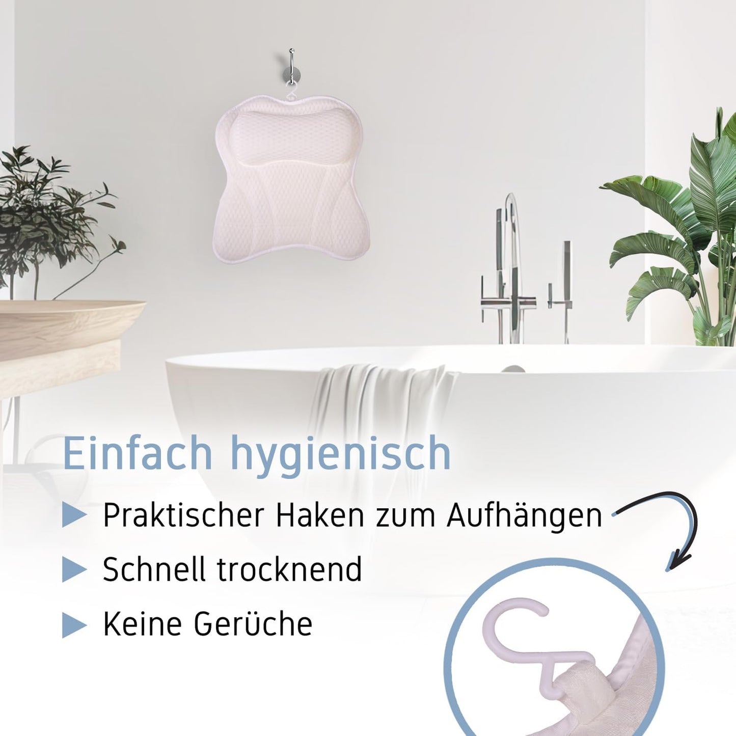 Ergonomisches Badewannenkissen, White