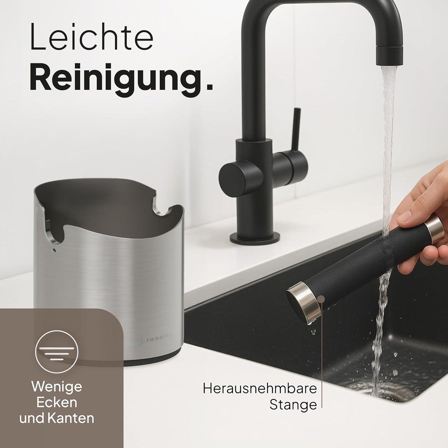 Abklopfbehälter für Siebträger, Silber