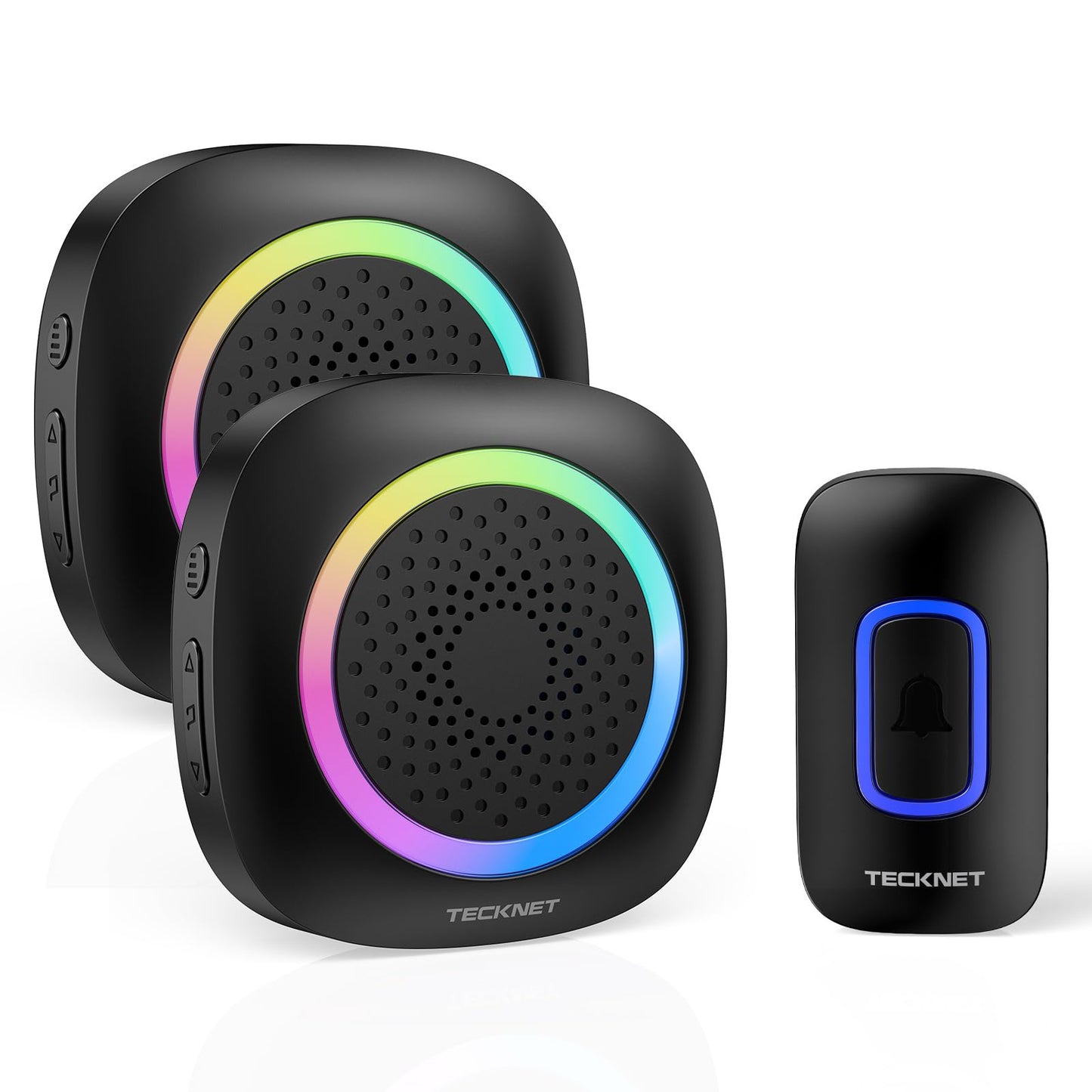Funkklingel-Set mit RGB Licht, Batterie verwenden Schwarz