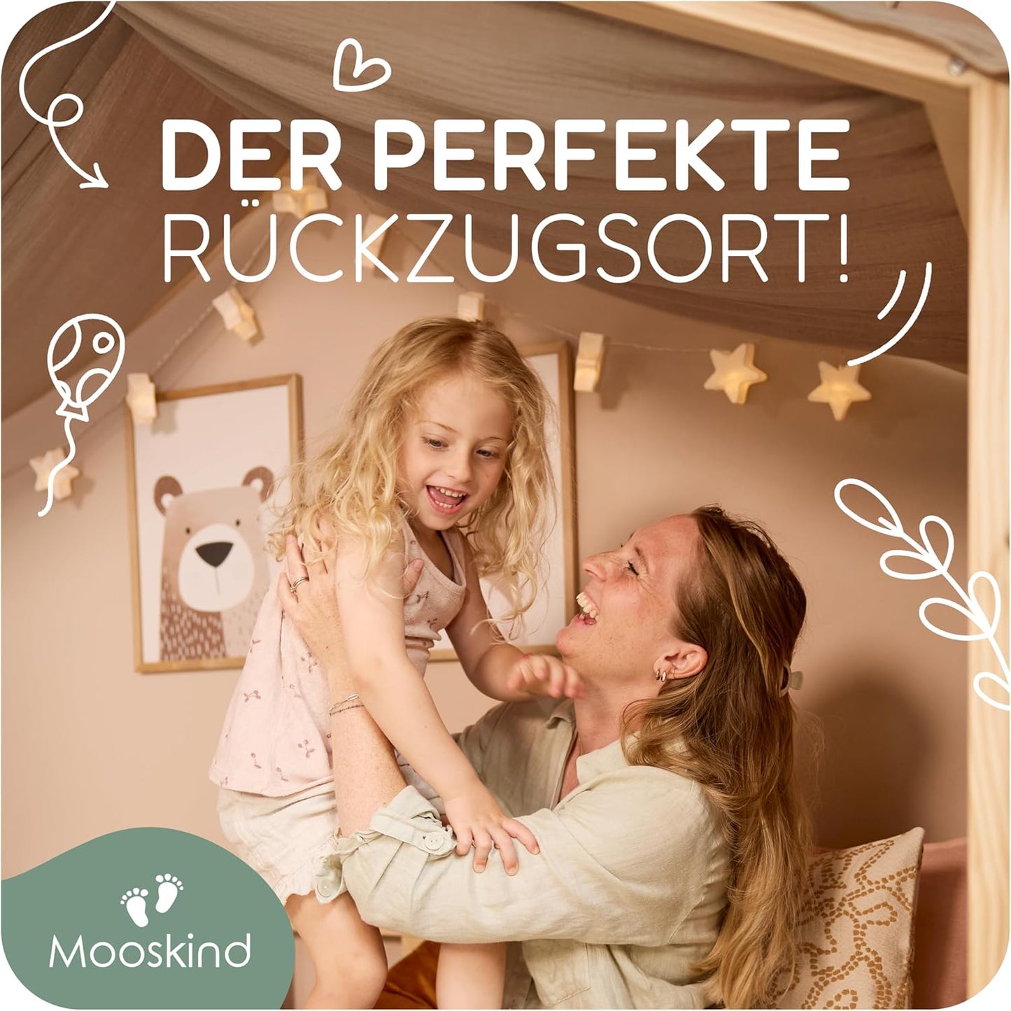 Hausbett-Himmel, Dunkelbeige H360 x B135 cm (1er Pack)
