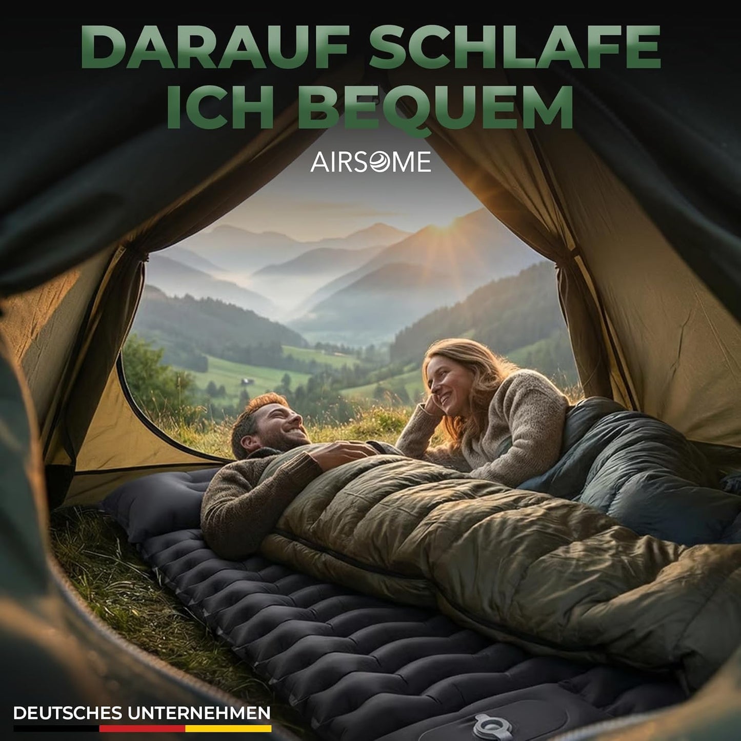Selbstaufblasbare Isomatte mit Fusspumpe
