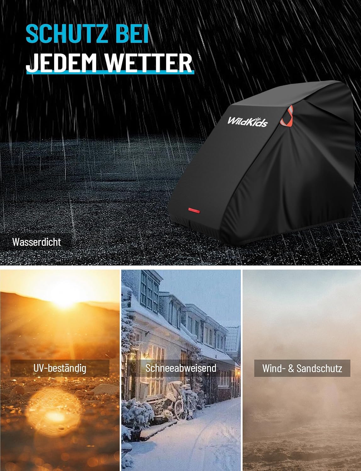 Universelle Fahrradanhänger-Abdeckung (Einzel-/Doppelsitzer), Für Modell 2017-2023