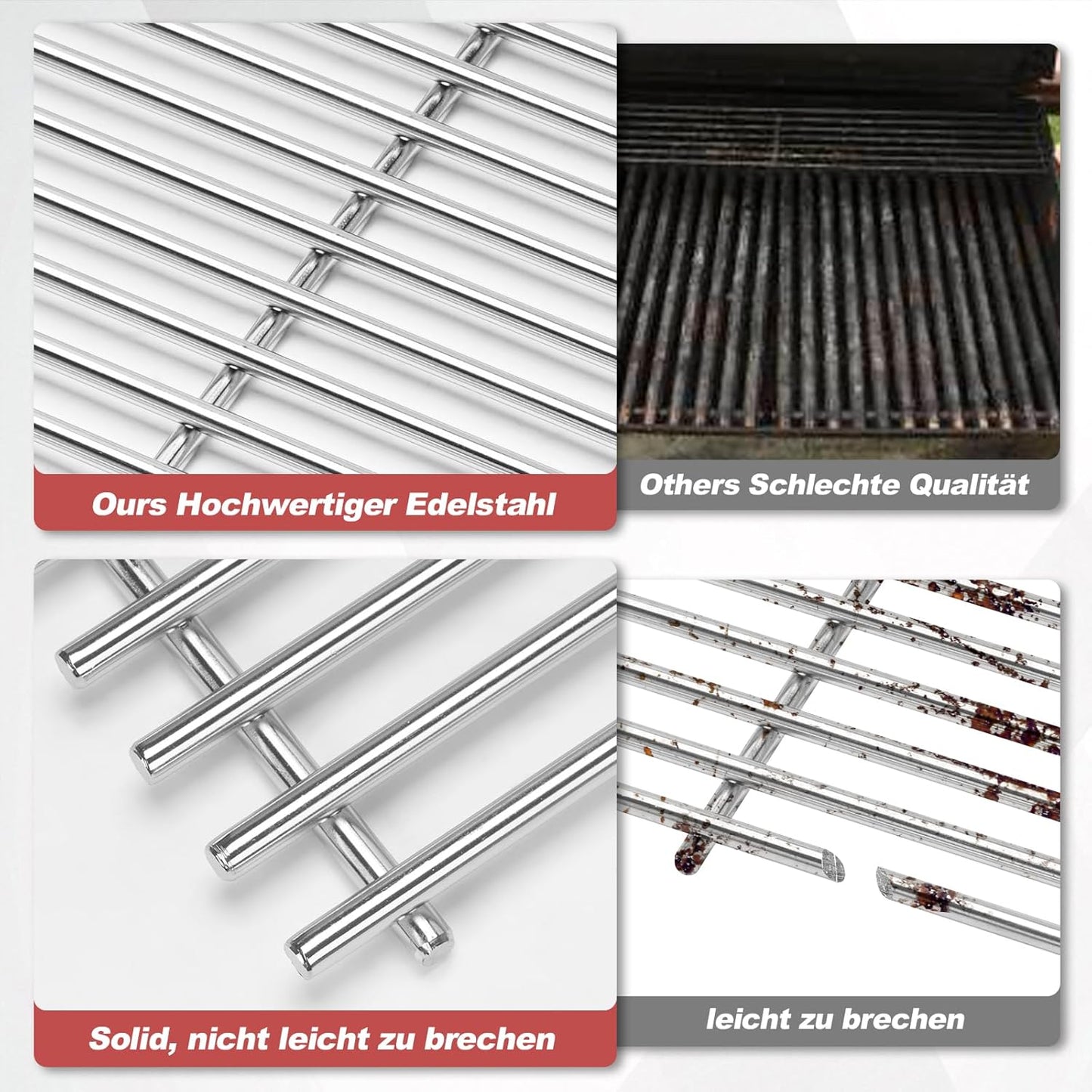 Edelstahl Grillrost 2er-Set für Spirit 300 Series, für Weber Spirit 300 Series