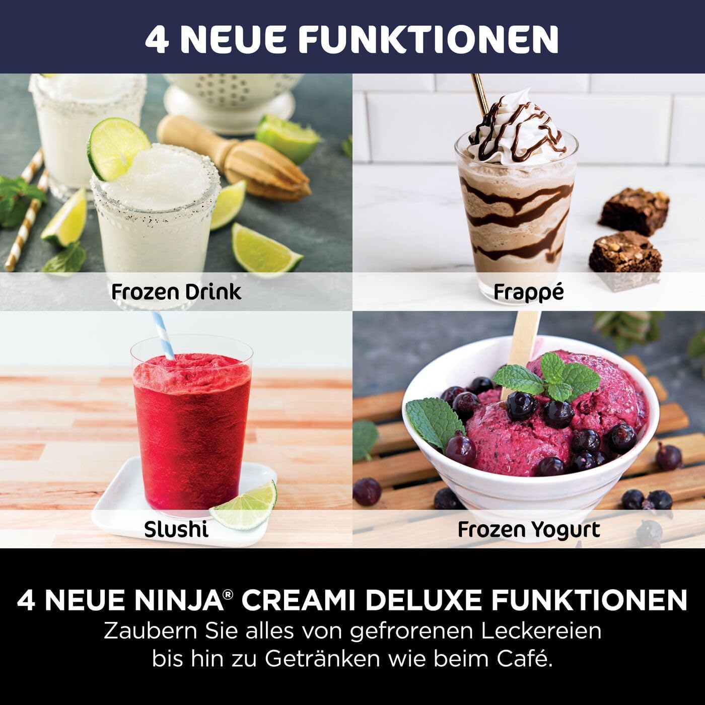 CREAMi Deluxe Eismaschine mit 10 Funktionen, NC502EUSTGD, Stone Gold
