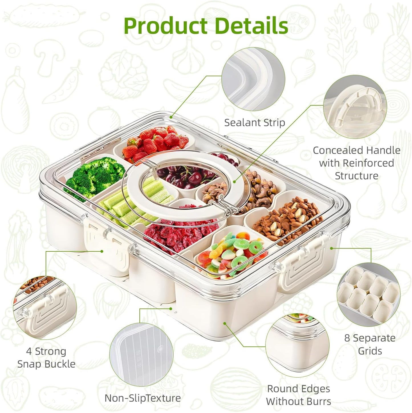 Snackbox mit 8 Fächern