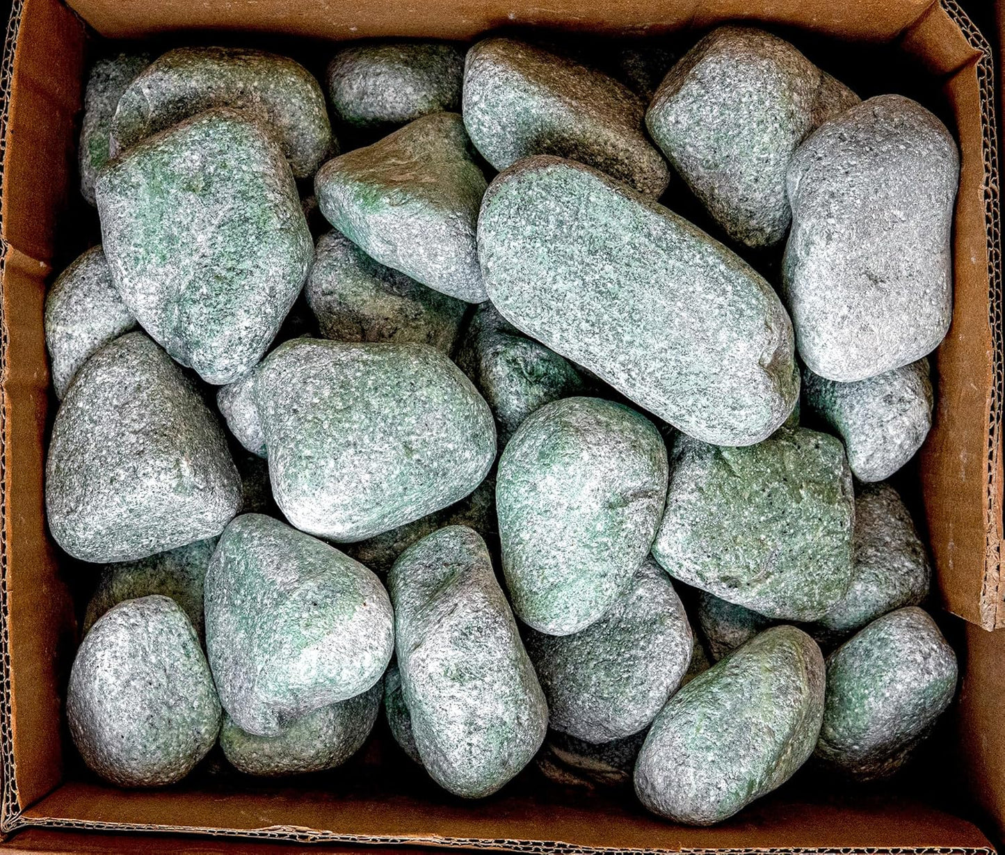 Saunasteine Jadeit, abgerundet 15 kg, 5-10 cm