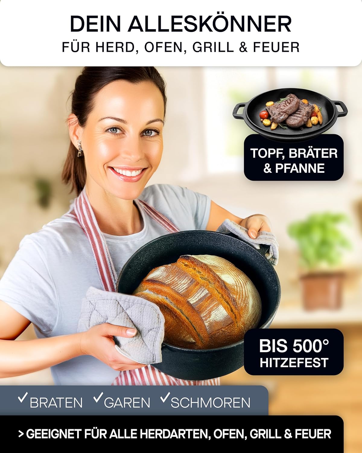 Brotbacktopf-Set mit Zubehör