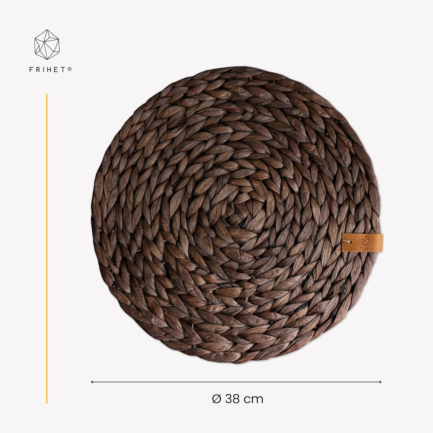 4-teiliges Tischset Oslo, 4 38cm braun