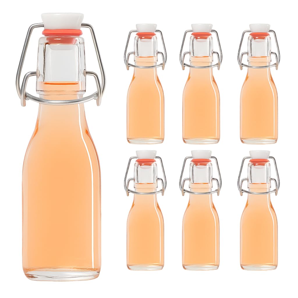 6er-Set Bügelflaschen, Weiss 100 ml 6