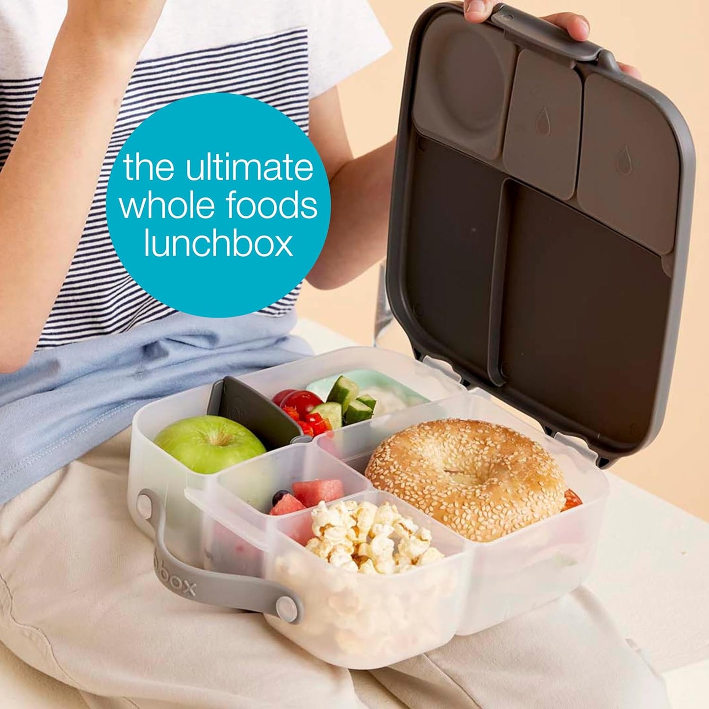 Jumbo Bento Brotdose mit 4 Fächern und Kühlakku, 2 L, Indigo-rose
