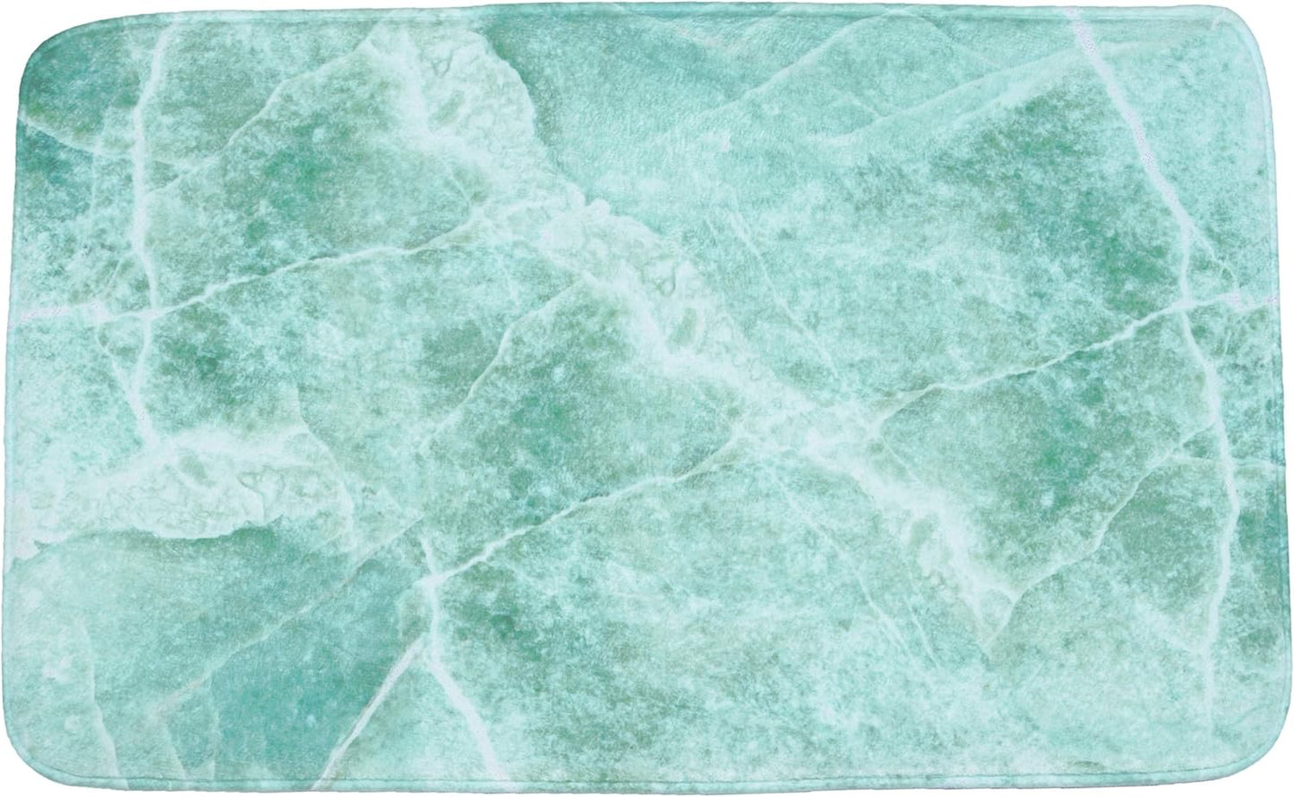 Rutschfester Badteppich, waschbar und weich, Marmor Grün 50 x 80 cm (Rechteckig)