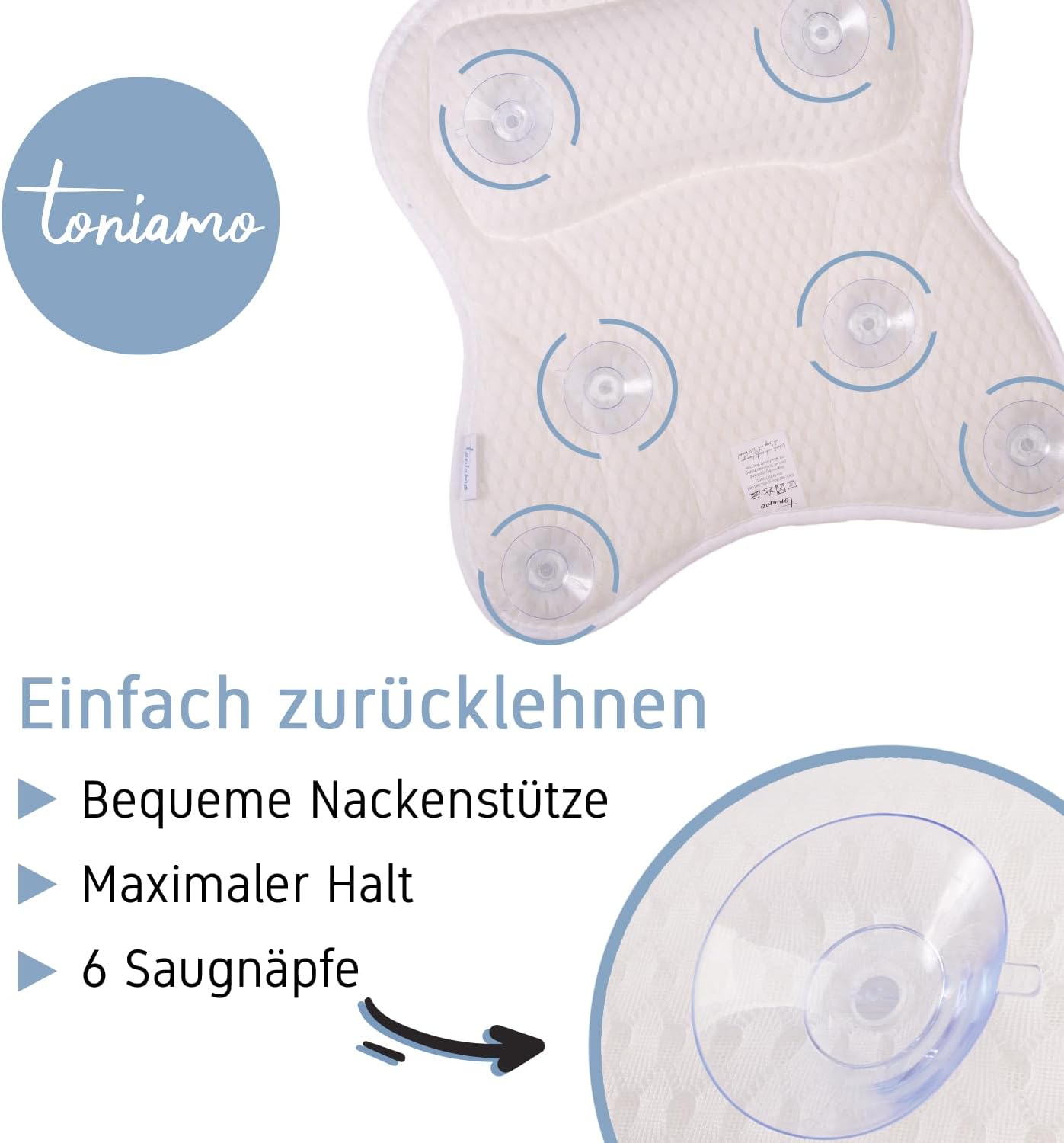 Ergonomisches Badewannenkissen, White