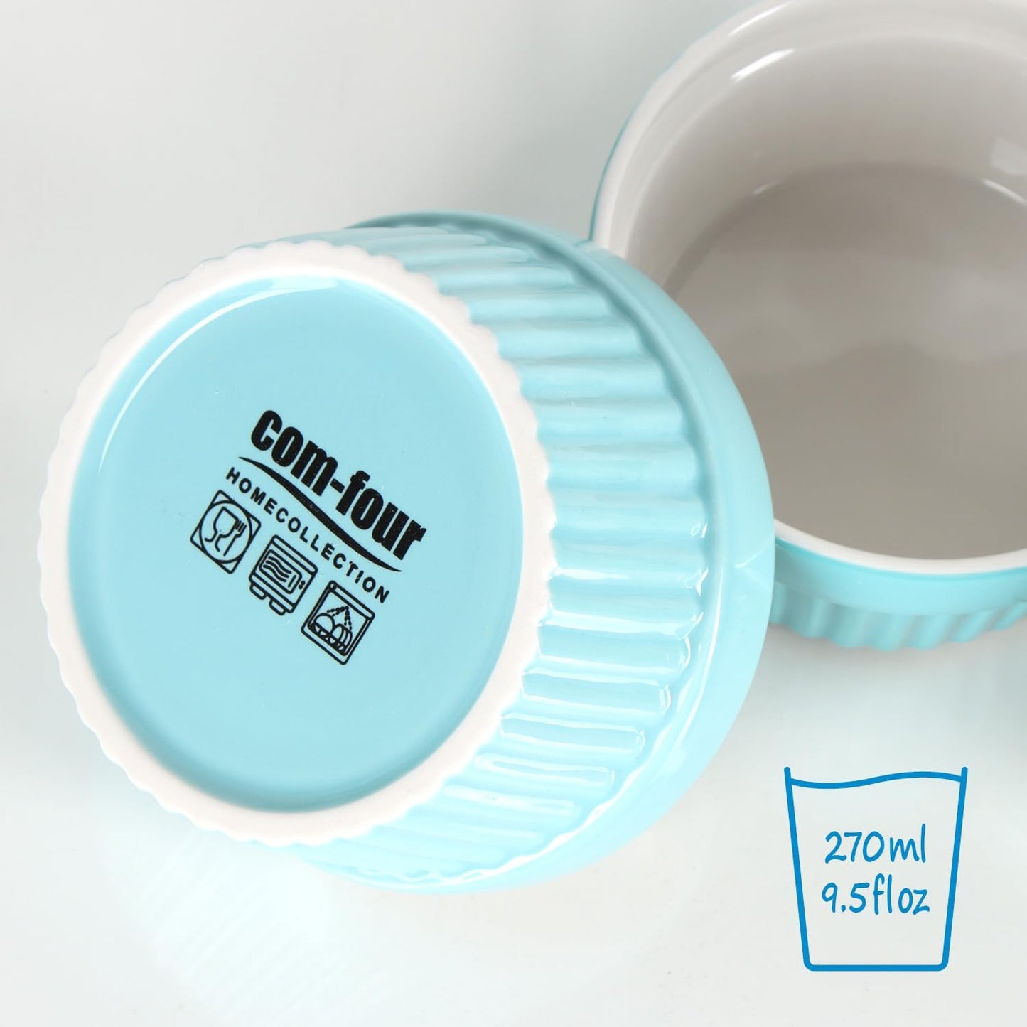 6er-Set Soufflé-Förmchen, Grün - 06 Stück Ø 9cm
