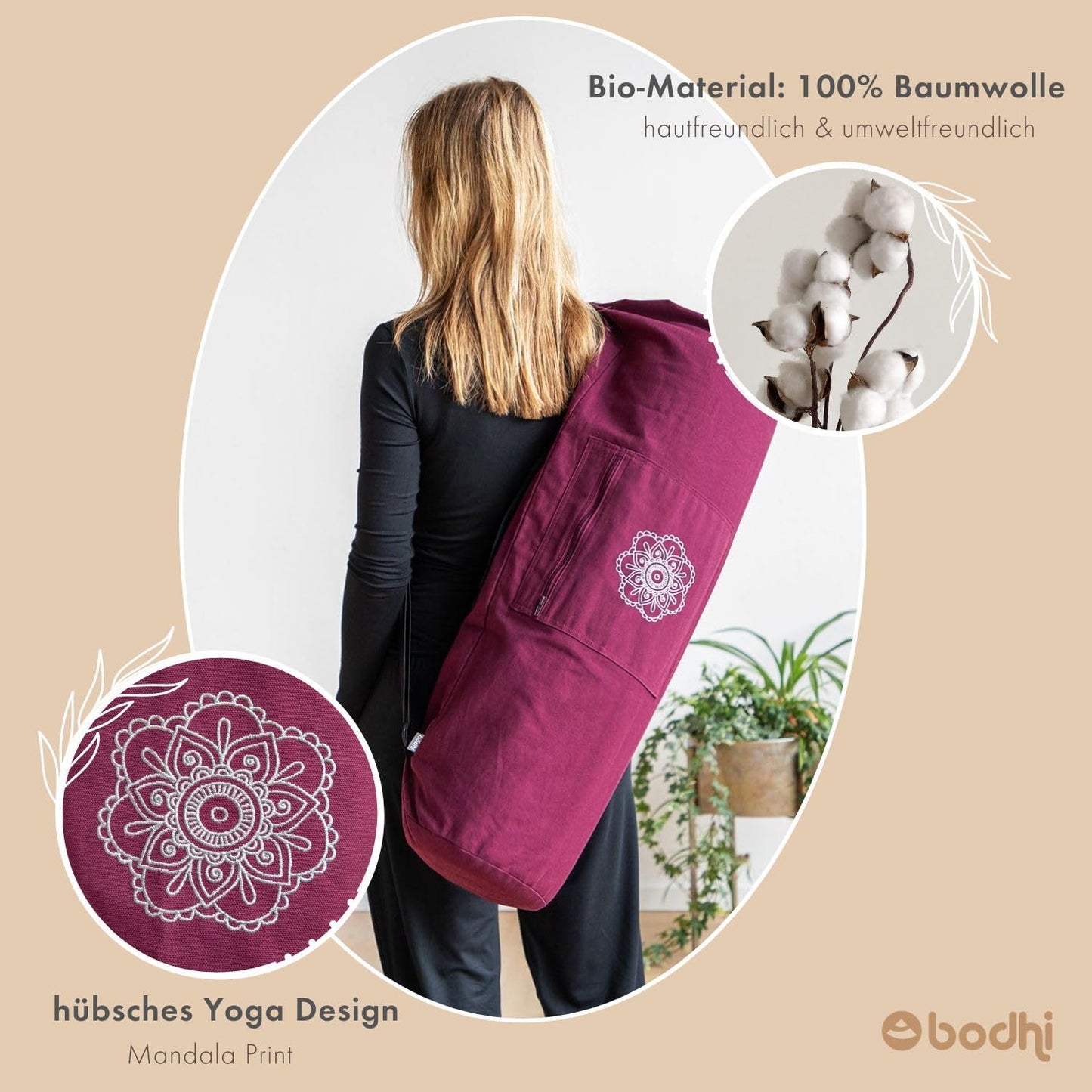 Yogatasche für Yogamatten, Breite 60 cm