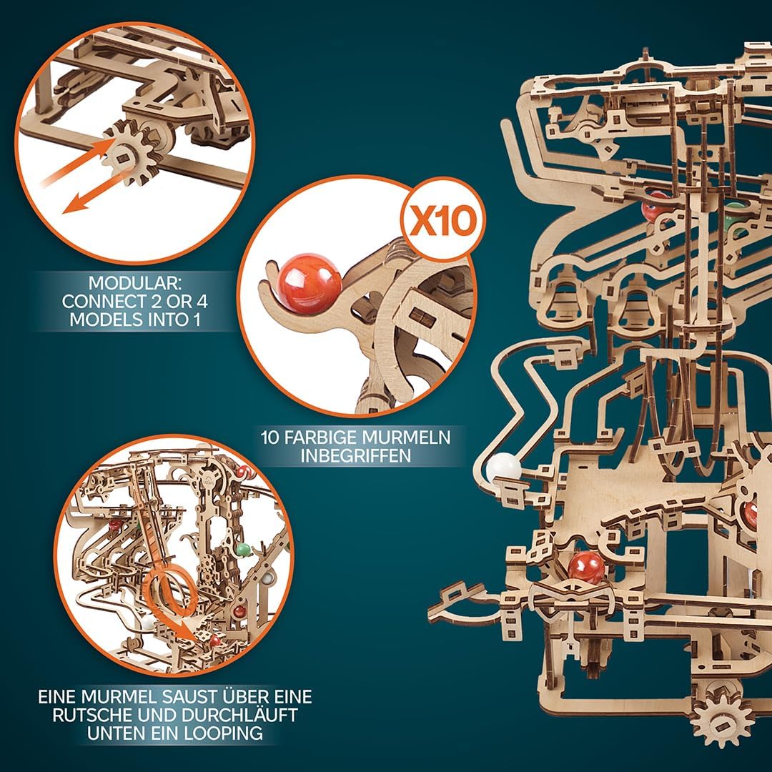 Murmel-Kettenbahn 3D Puzzle, Marble Run Chain Hoist