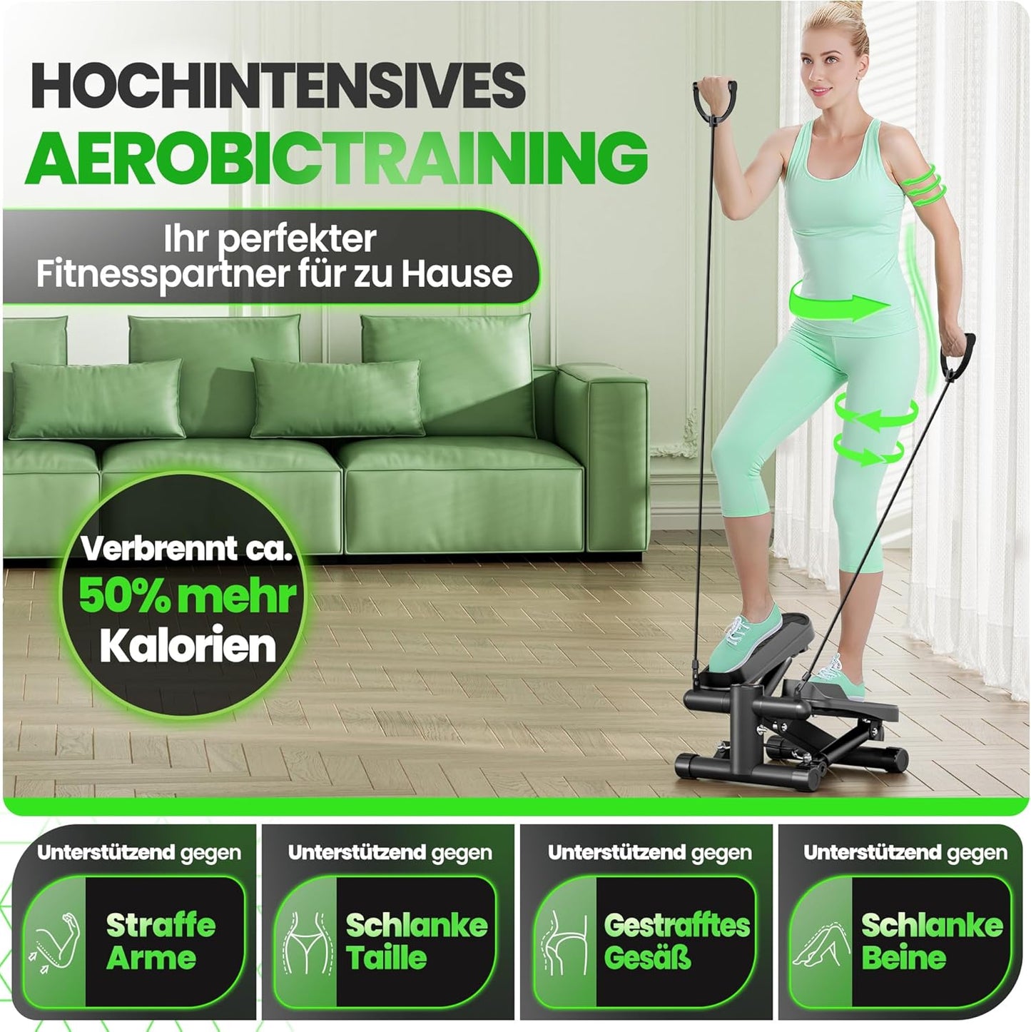 Stepper mit Power Ropes und LCD-Display
