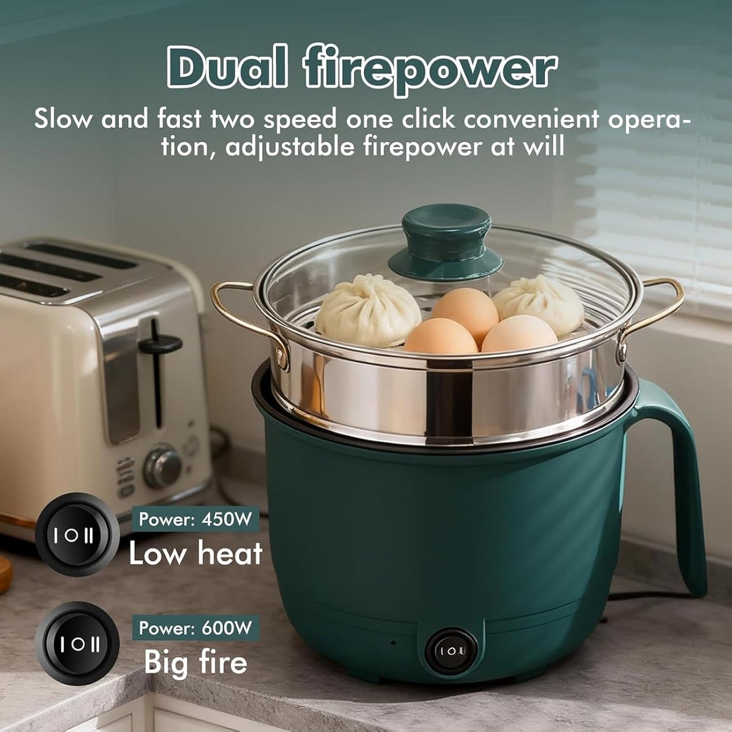 Elektrischer Mini-Hot-Pot mit Dampfgarer