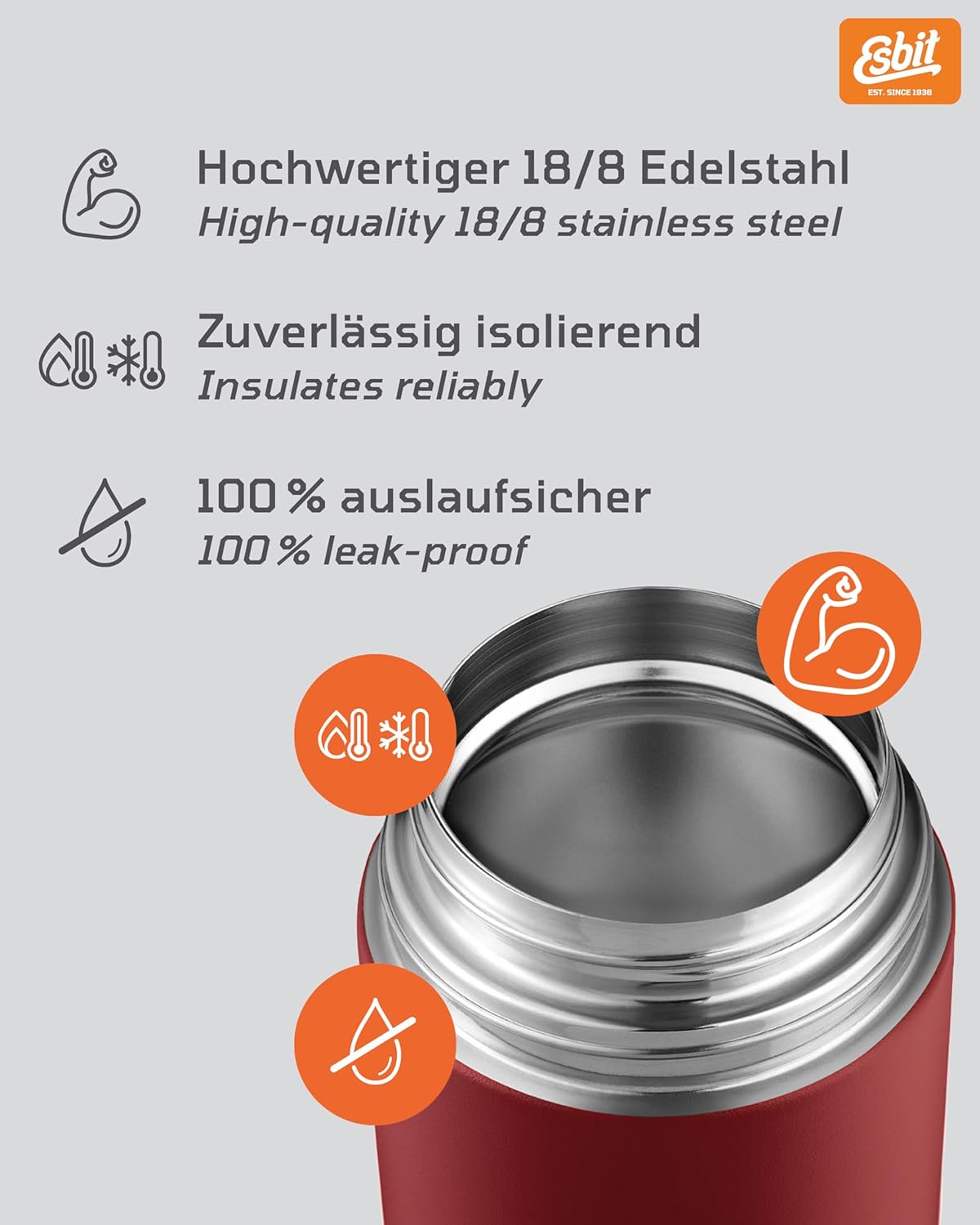 Thermobehälter Sculptor, 500 ml Ohne Manschette Burgundy-rot