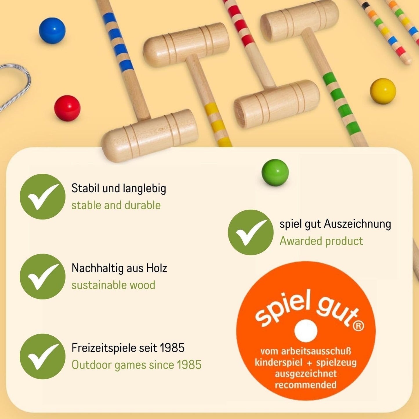 Krocket Set für 6 Spieler