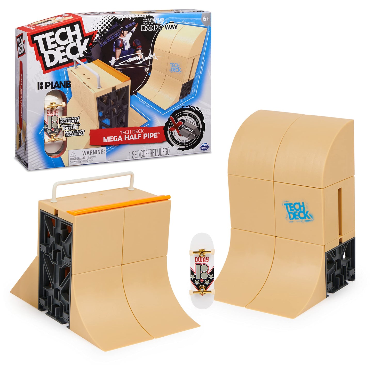 Tech Deck Danny Way Mega Half Pipe X-Connect Park Creator, Spielfahrzeug, Toy