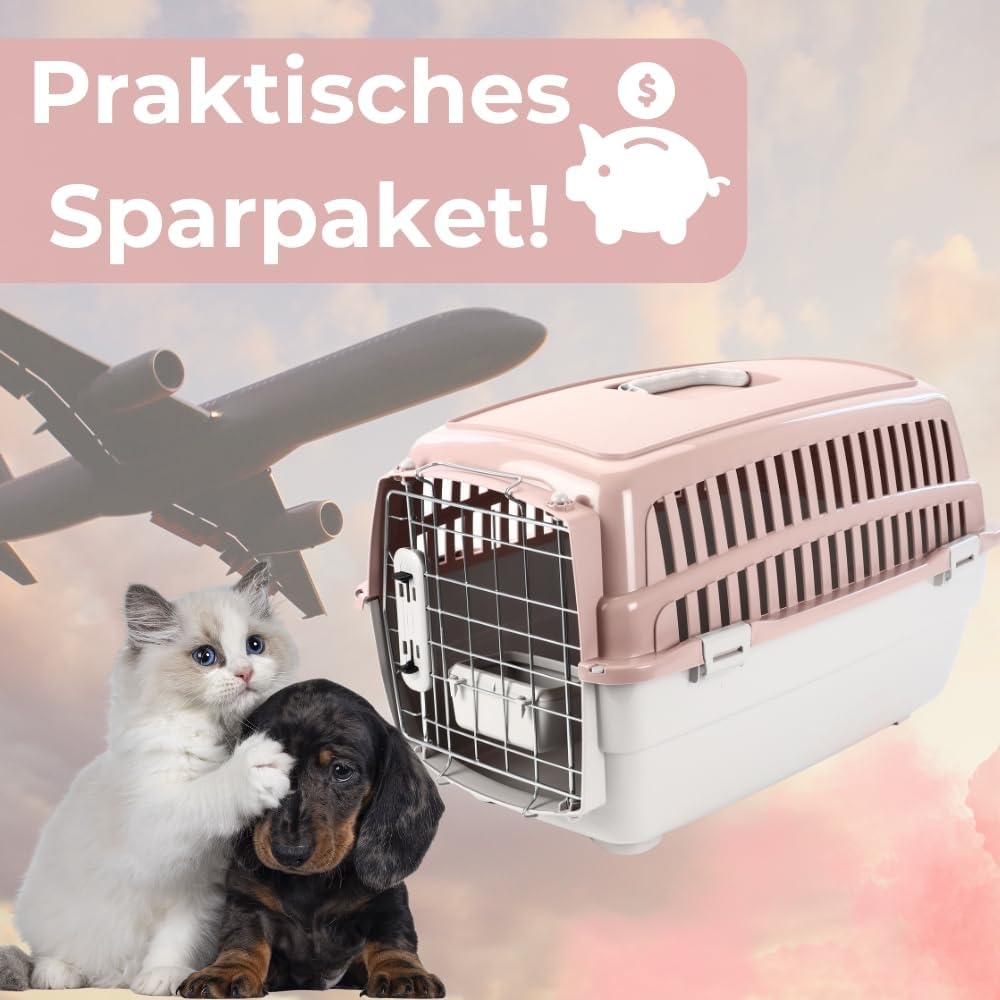 2er-Set Flugzeug-Transportboxen für Haustiere