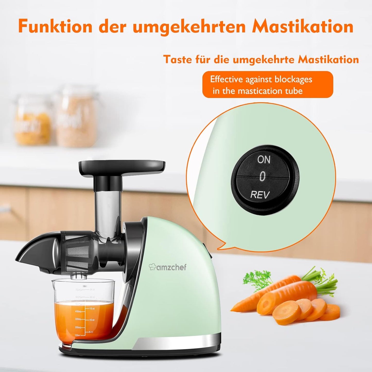 Slow Juicer ZM1501, Grün|Medium