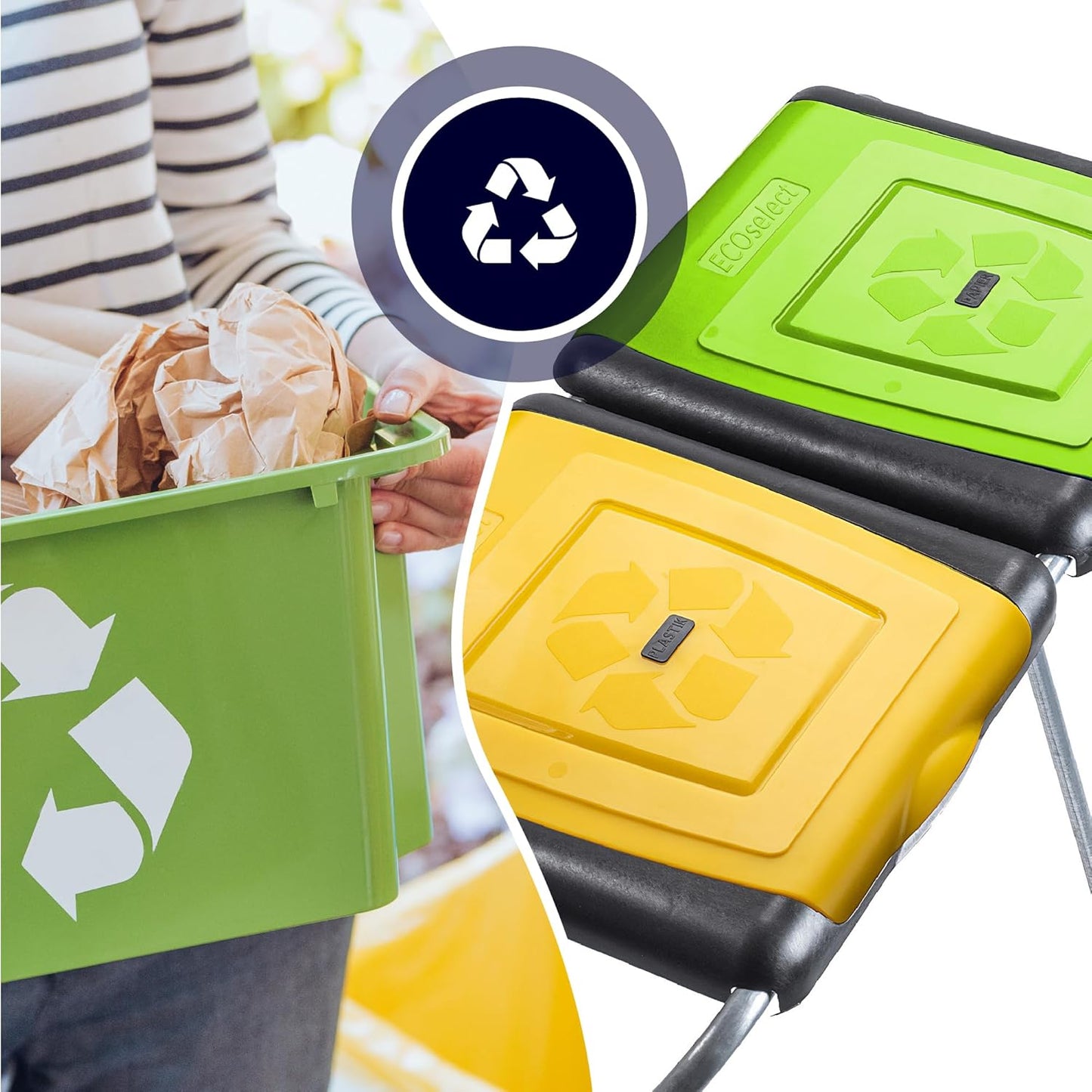 Doppel-Müllsackhalter für Mülltrennung, Doppelt v2