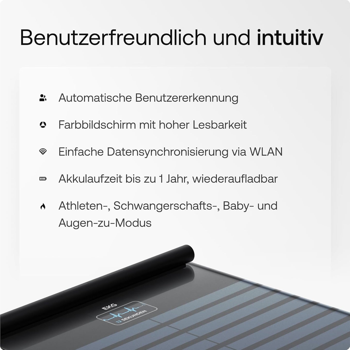 Body Scan WLAN-Waage mit Körperanalyse, Weiss, Body Scan