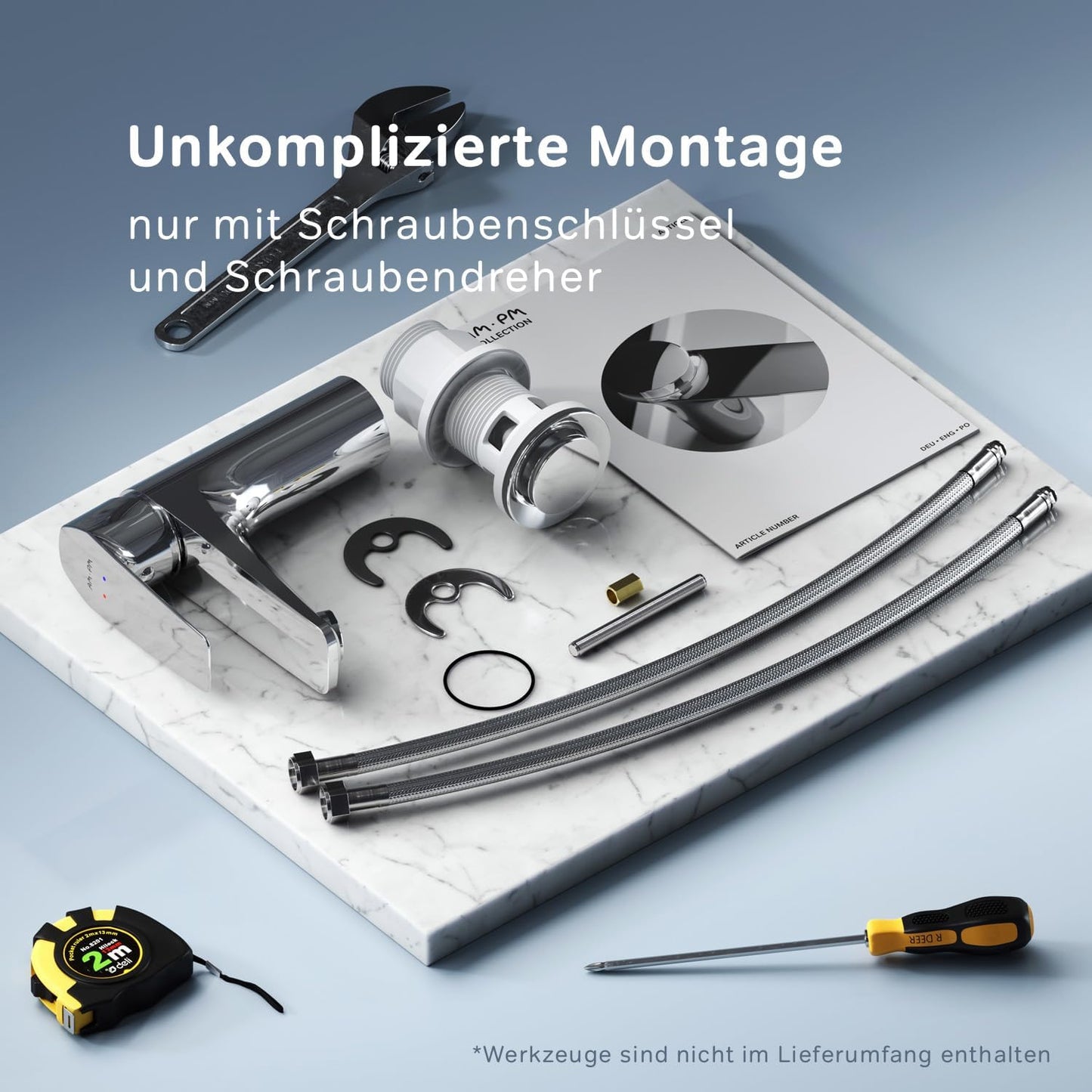 Einhebel-Waschtischarmatur mit Klick-Ablaufgarnitur