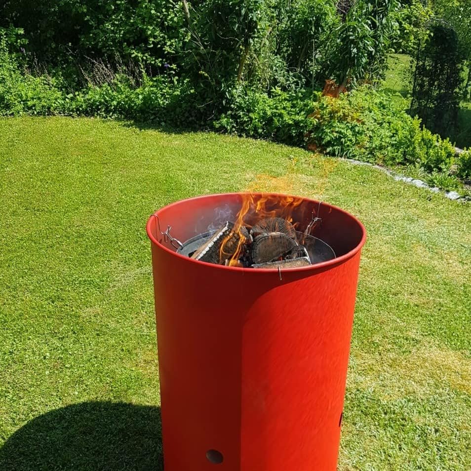 Feuerbox aus Stahl mit Edelstahl-Haken, Feuerbox mit Haken