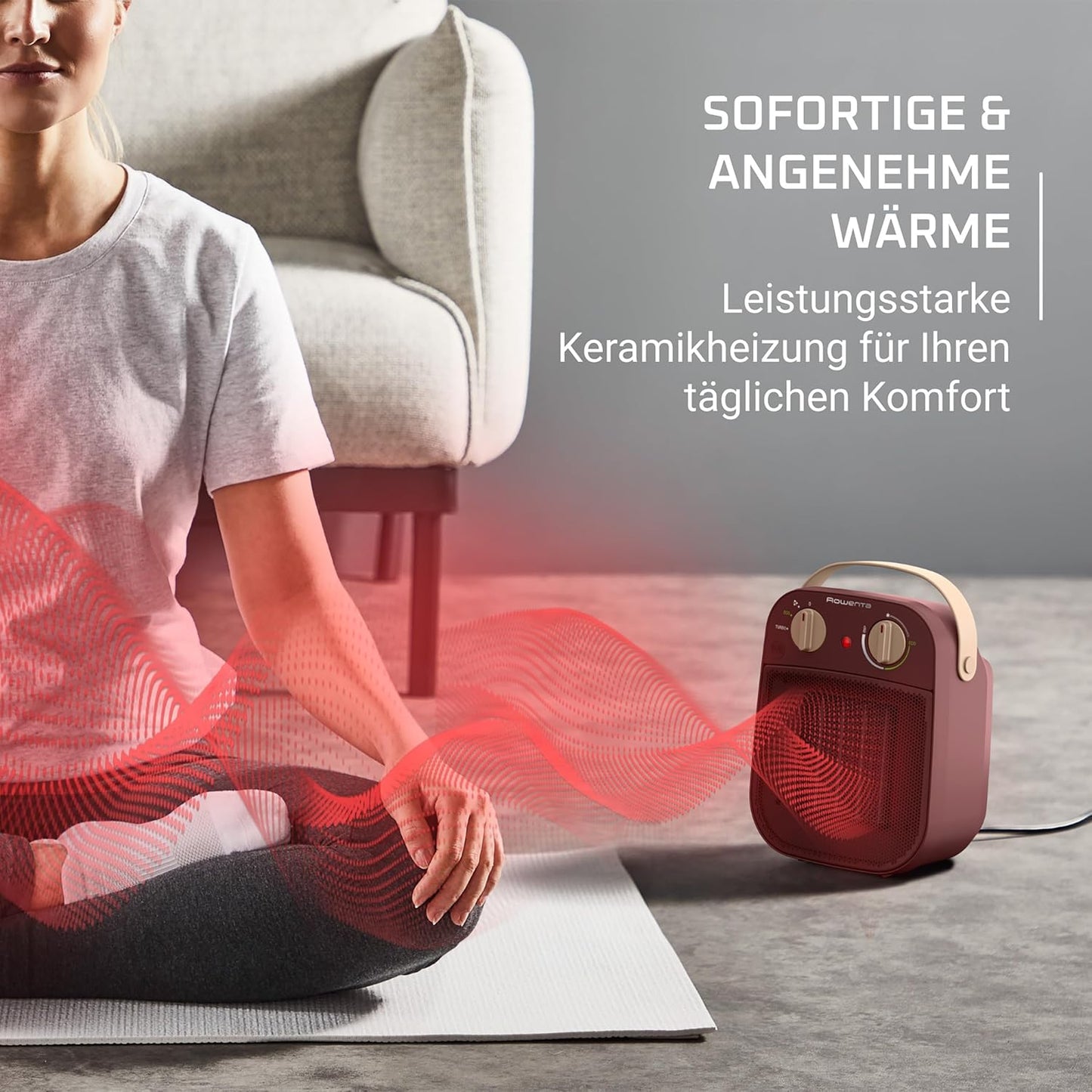 My Nomad Keramik-Heizlüfter für 25 m², Transportgriff ; Rot