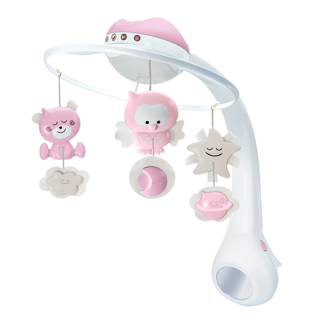 3-in-1 Musik-Mobile mit Lichtprojektor, Pink