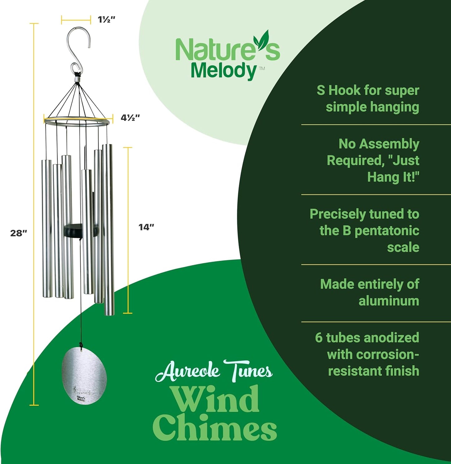 Klangspiel Aureole Tunes, 71,2 cm (28 zoll) Silber