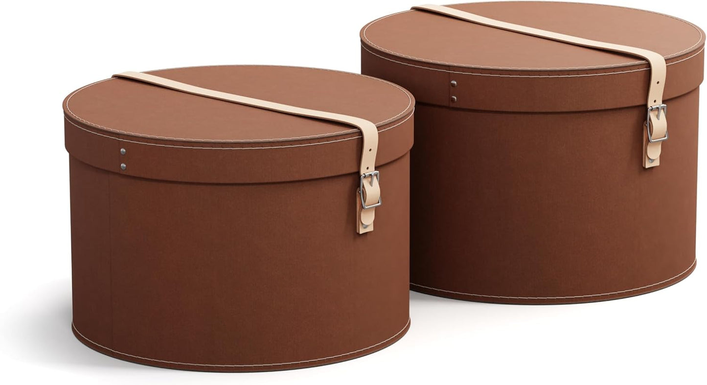 Runde Aufbewahrungsboxen-Set, Braun