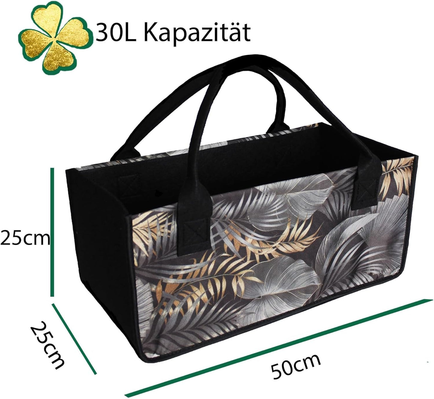 2er-Set Filztaschen-Set für Holz, Blume - Braun