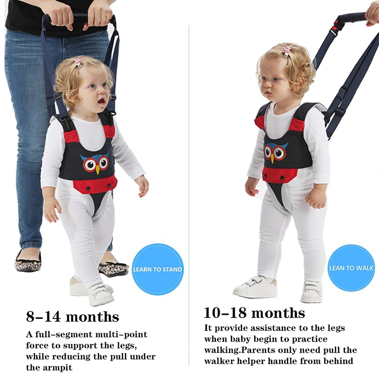 Lauflernhilfe für Babys mit Sicherheitsleinen, Blau