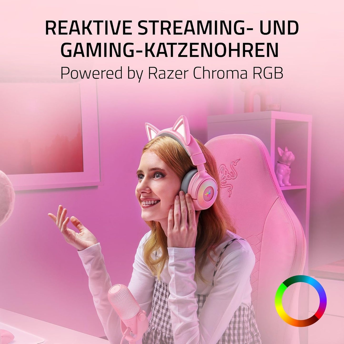 Kraken Kitty V3 Pro - Quartz Gaming Headset, Quartz Kraken Kitty V3 Pro
