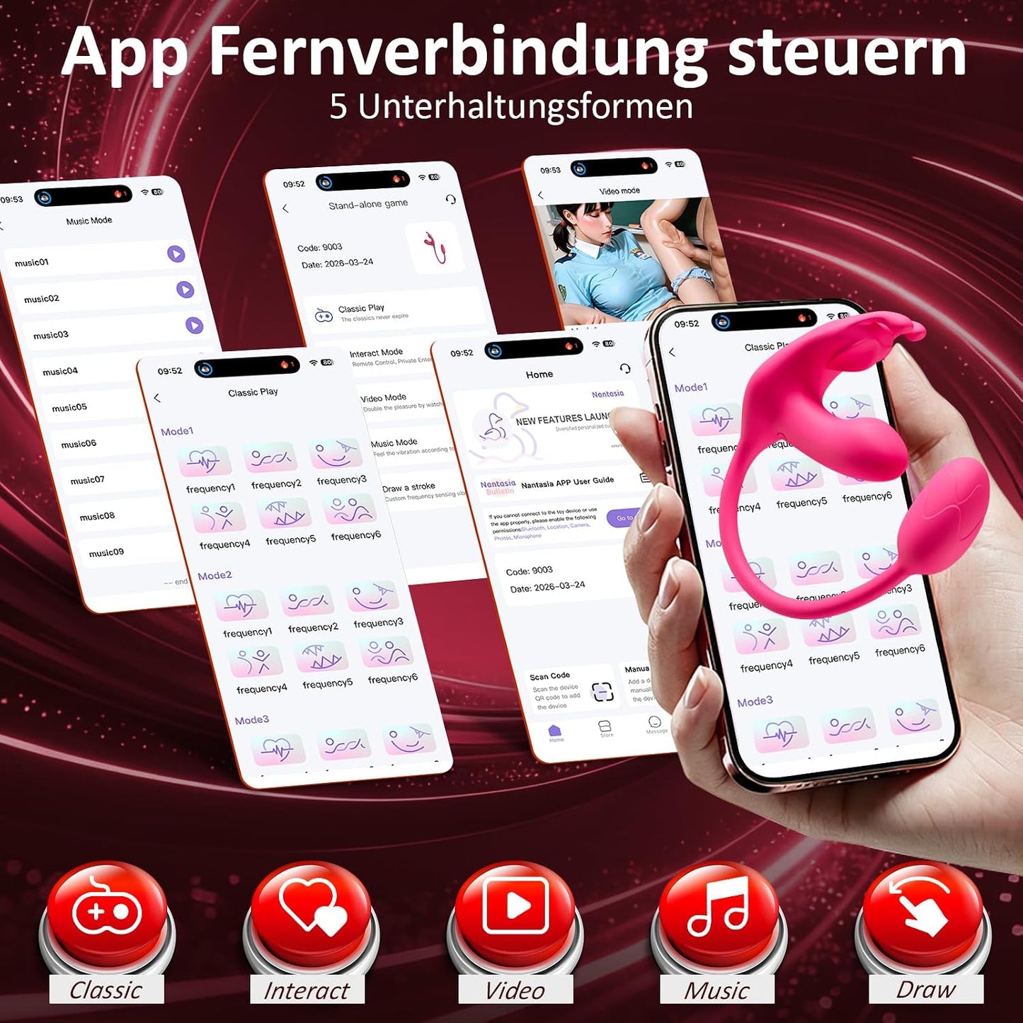 3-in-1 Höschen Butterfly Vibrator mit App-Steuerung